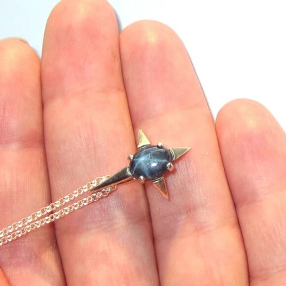 Natural Star Sapphire In Sterling Silver "Northern Star" Pendant. 2.34ct. - Picture 6 of 10